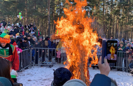 Празднование Масленицы в петербургском парке Сосновка: фото, видео