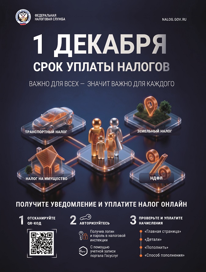1 декабря – срок уплаты налогов